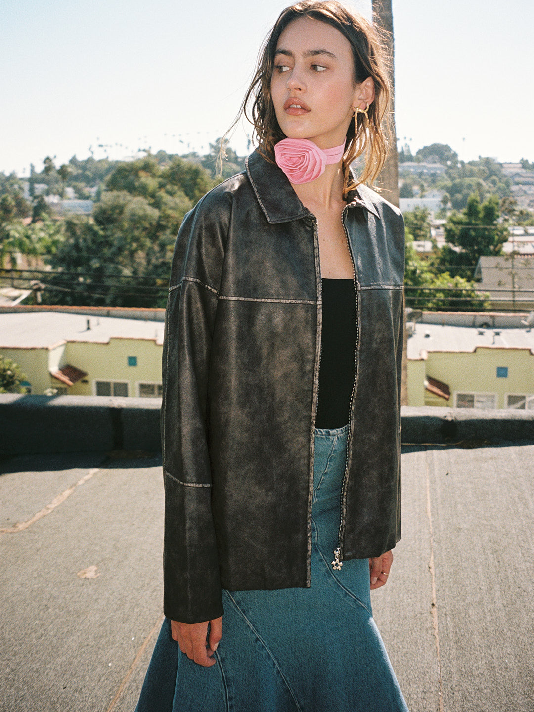 – Jacket Lisa Says - Gah Vintage Leather Black Macey