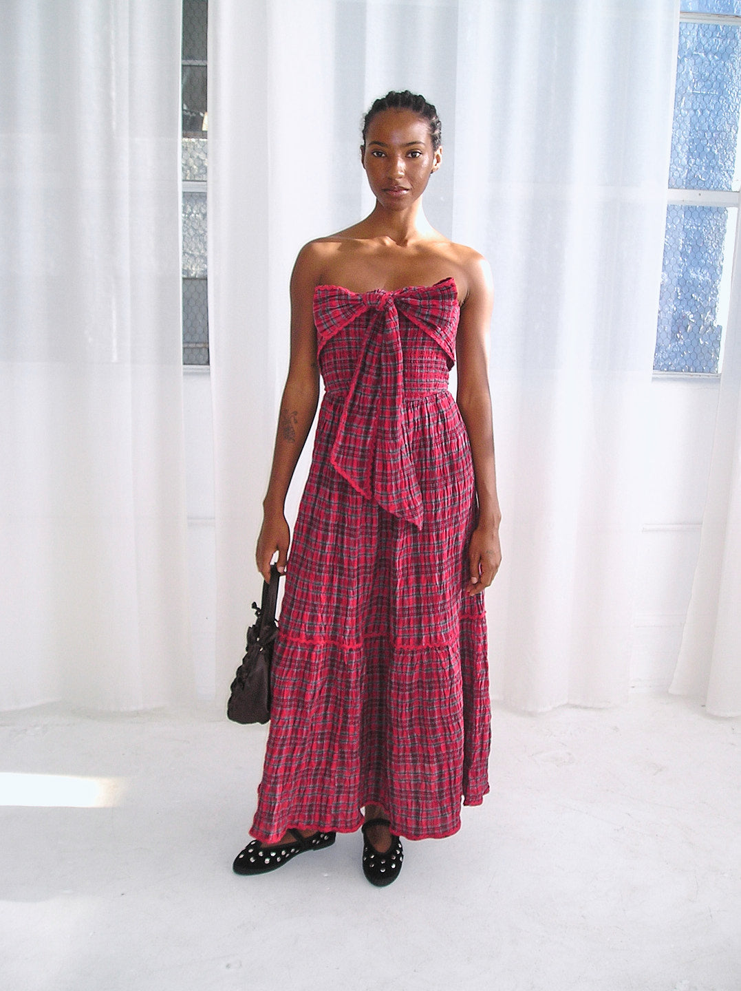 Mia Midi Dress - Red Check Lisa Says Gah Mia Midi Dress - Red Check Lisa Says Gah