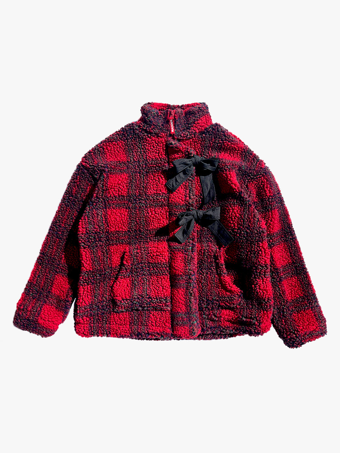 Borg check shops jacket