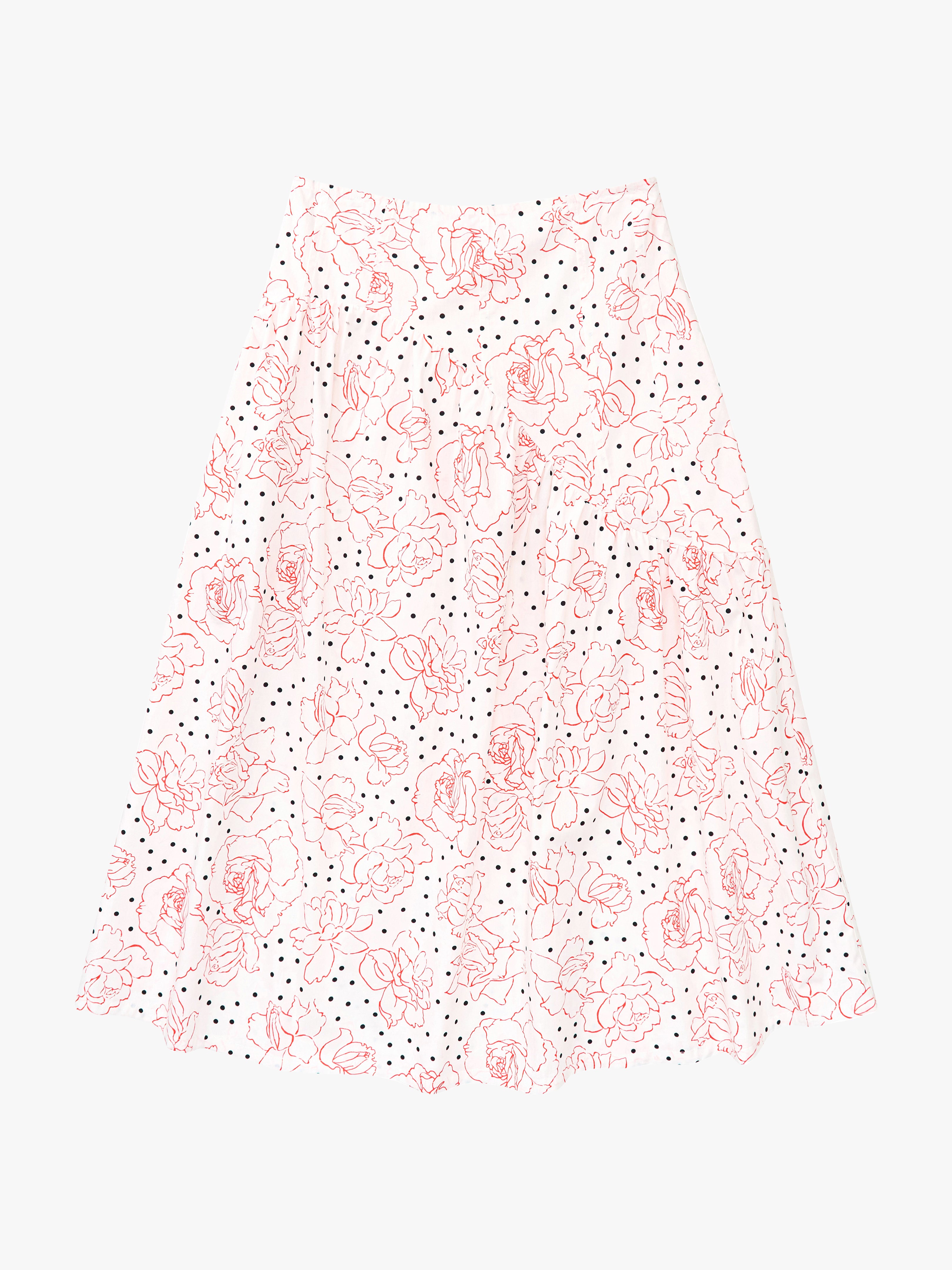 Maeve Midi Skirt - Rose Dot White – Lisa Says Gah