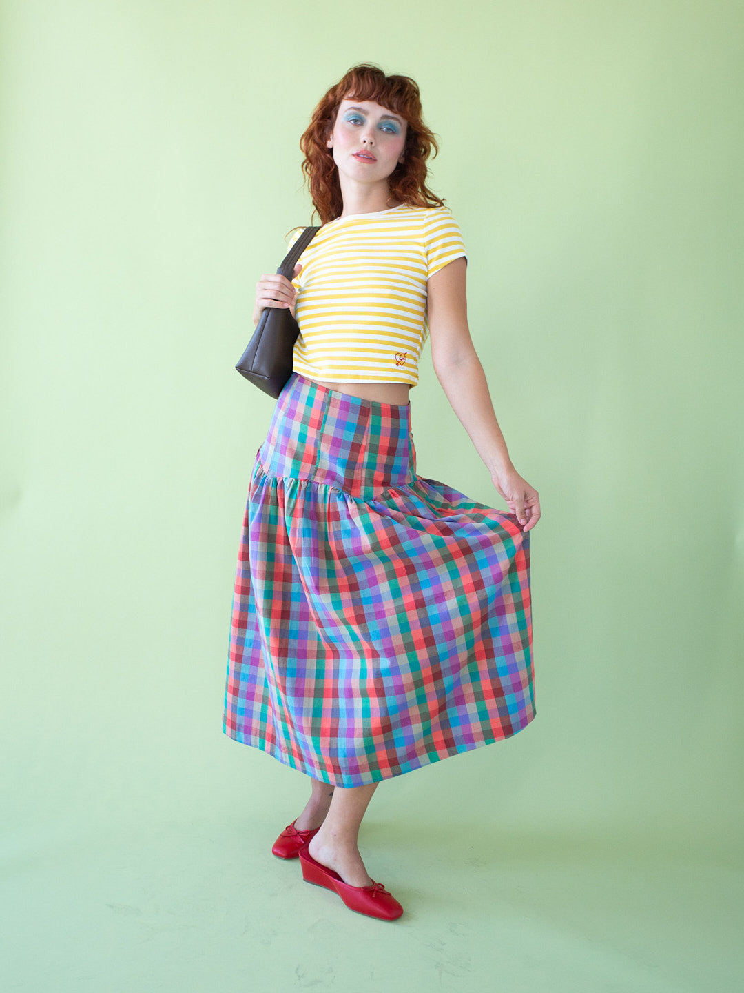 【新品】SACRA BRUSH PAINTING PLAID SKIRT Penny Skirt - Colorburst Plaid – Lisa Says Gah