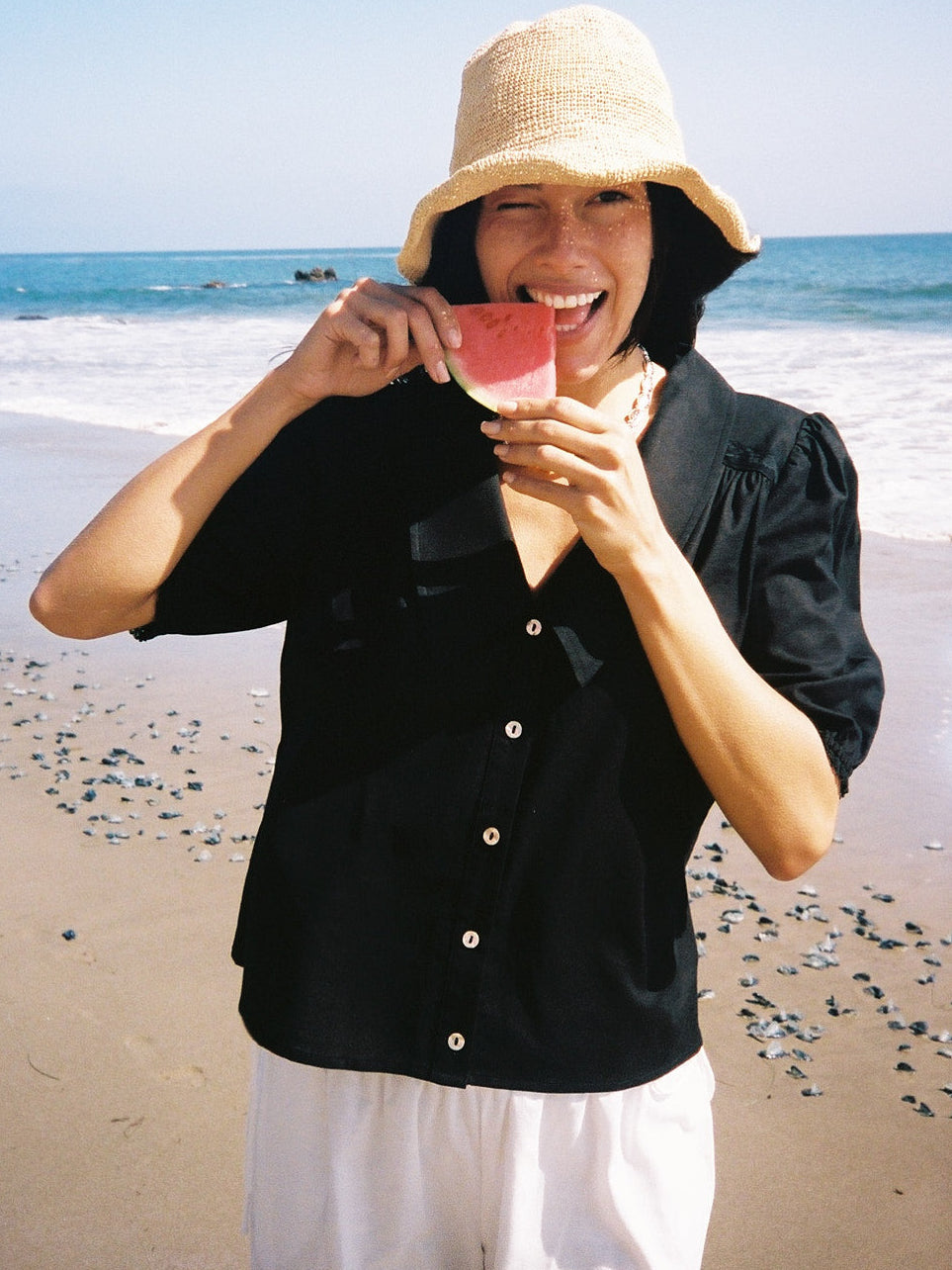 HYEON ヘヨン tsubutsubu blouse black×black tsubutsubu ヘヨン HYEON black×black blouse tsubutsubu ヘヨン HYEON