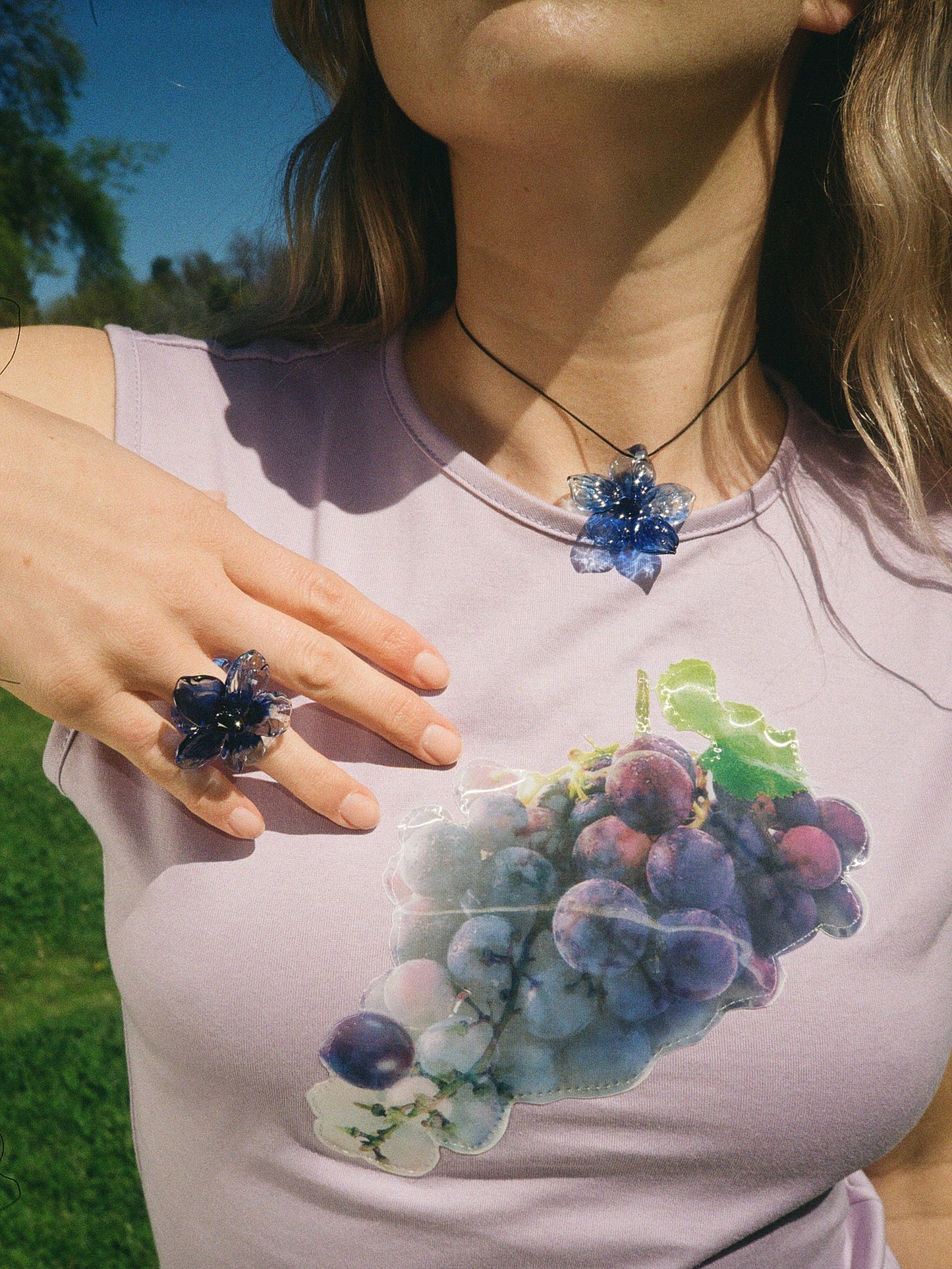Hibiscus Necklace - Blue