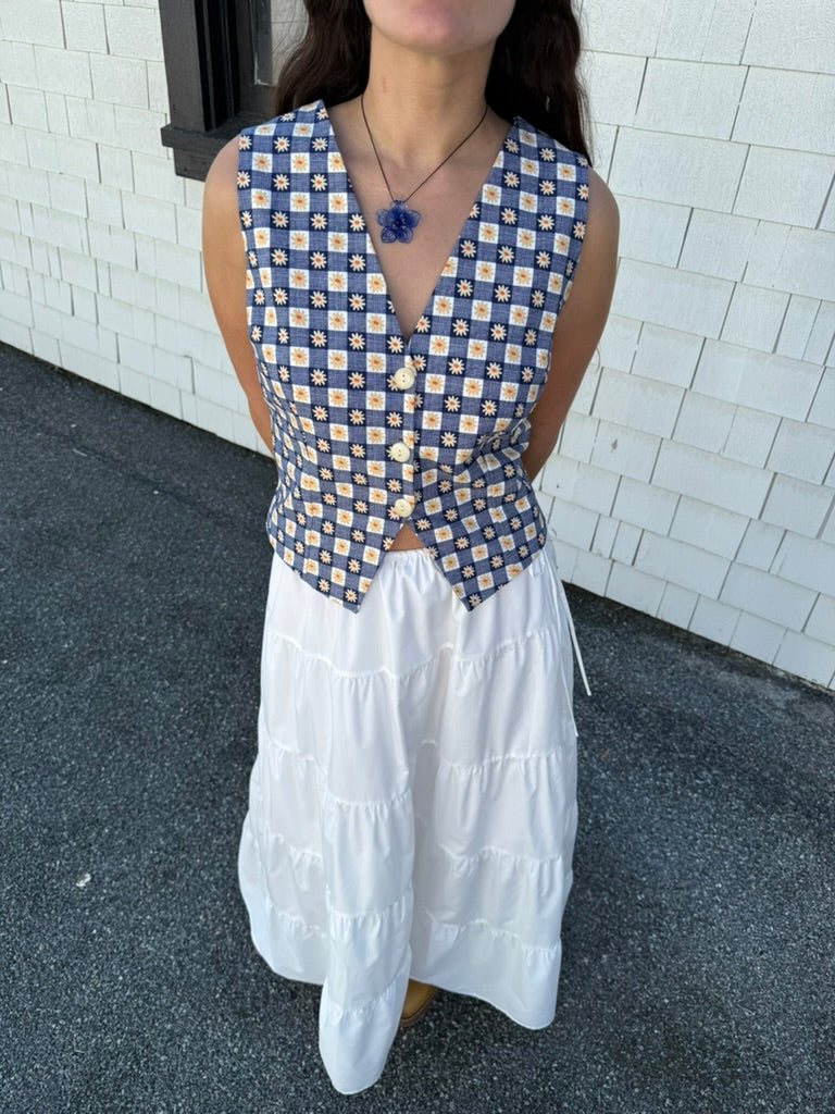 Tiered Maxi Skirt - White