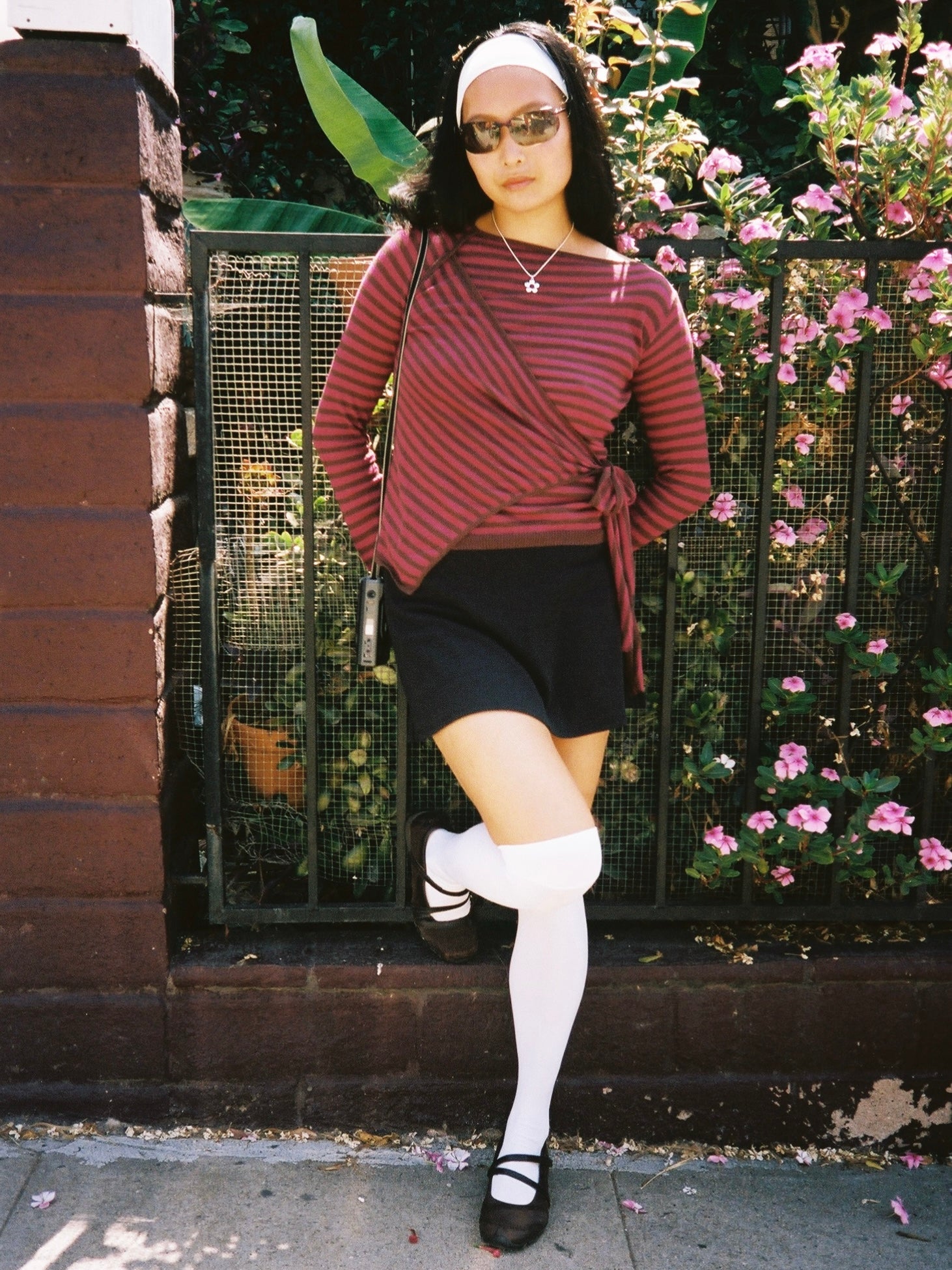 Hannie Sheer Tie Jumper - Stripe