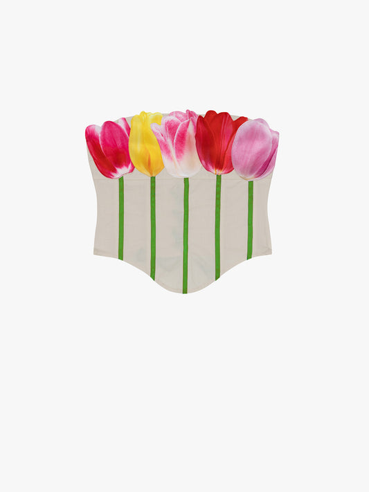 Tulip Bouquet Corset - Off-White