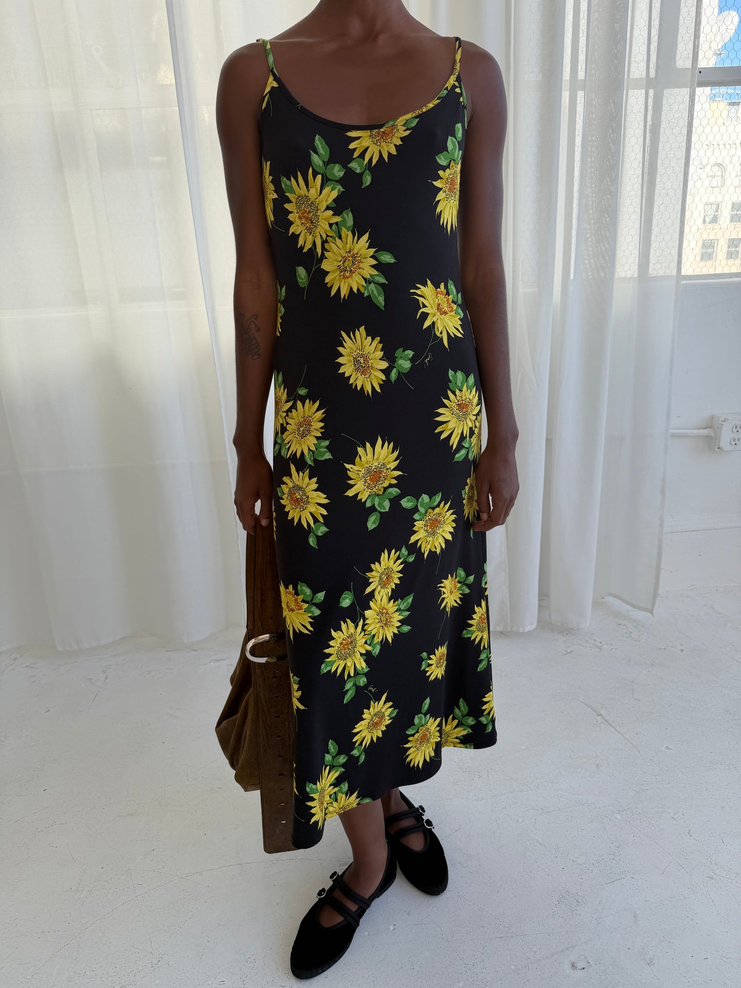 Sofia Slip Dress - Midnight Sunflower