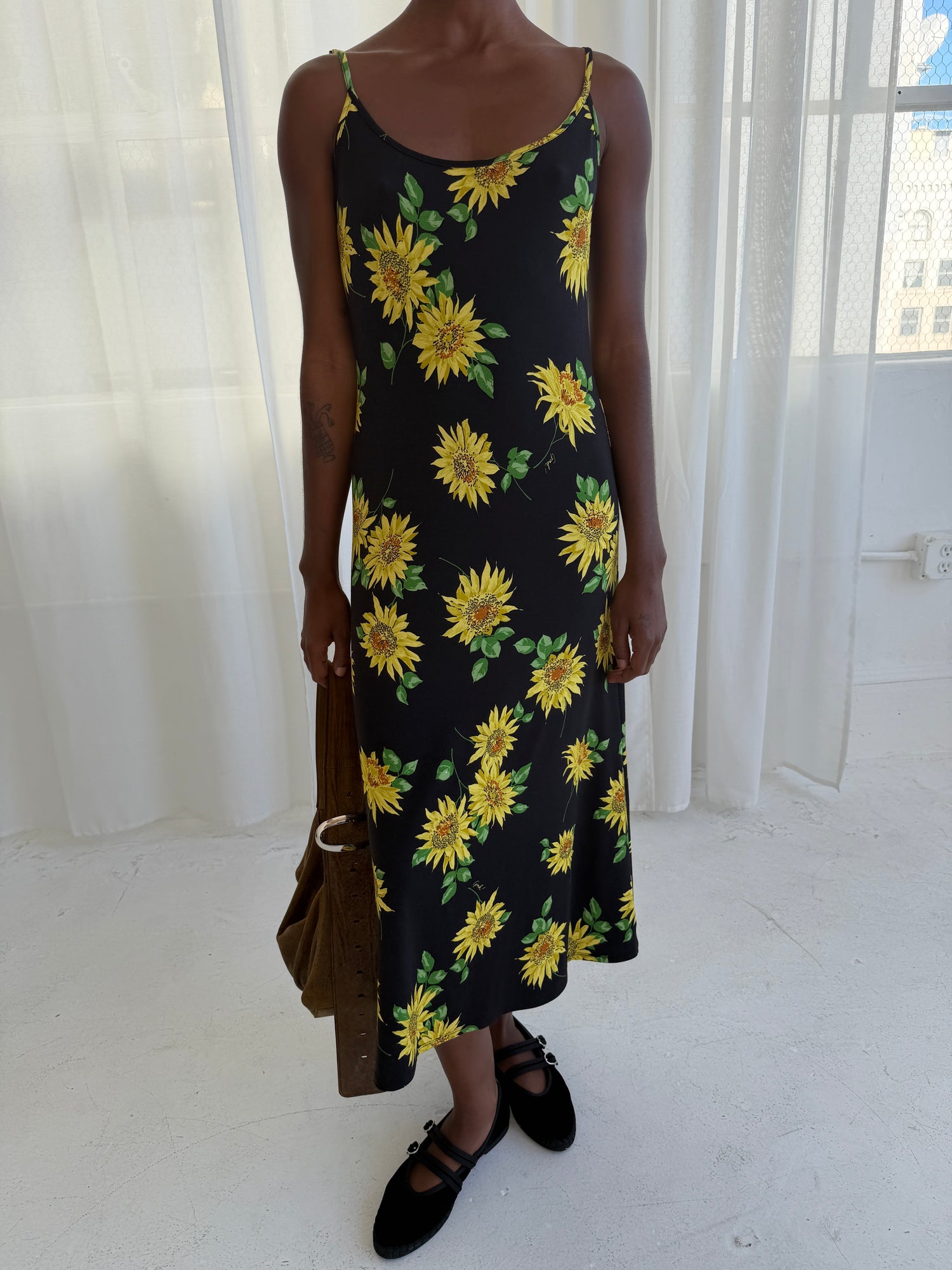 Sofia Slip Dress - Midnight Sunflower
