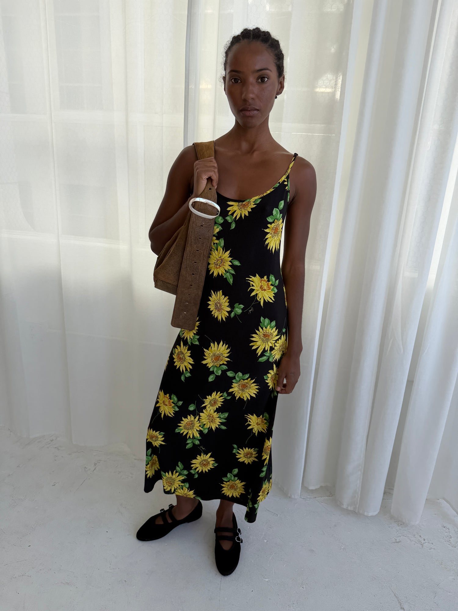 Sofia Slip Dress - Midnight Sunflower