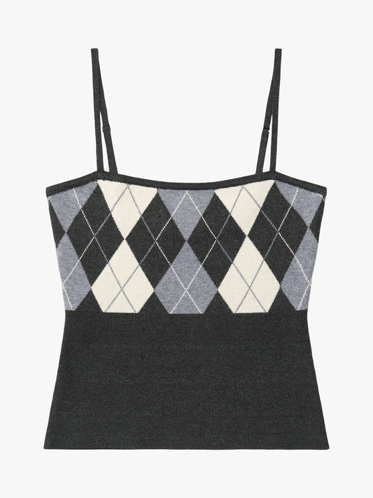 Emi Tank - Grey Argyle