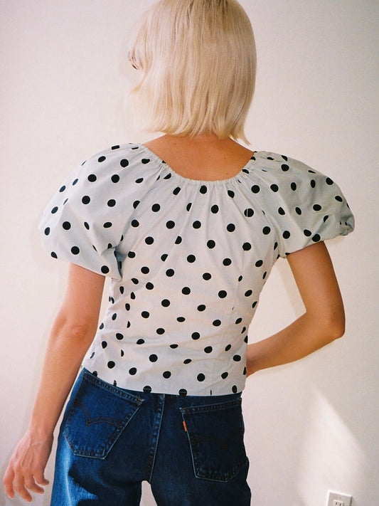 Margaret Top - Mint Chip Dot