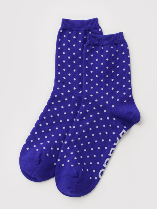 Crew Socks - Micro Blue and White Polkadot