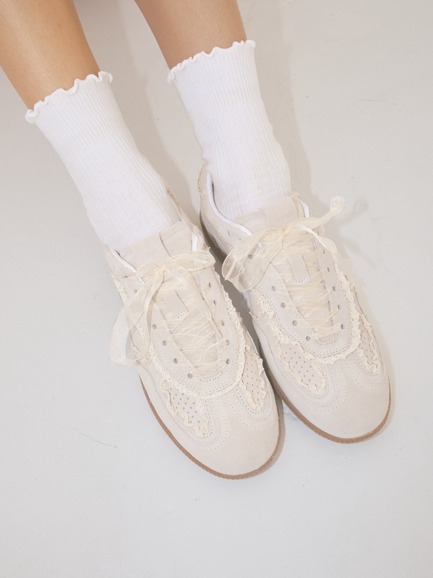 Tb.490 Crochet Leather Sneakers - Cream