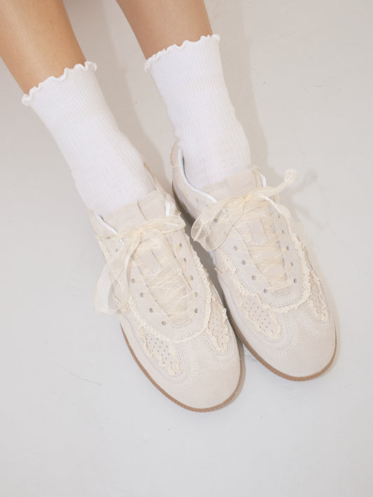 Tb.490 Crochet Leather Sneakers - Cream