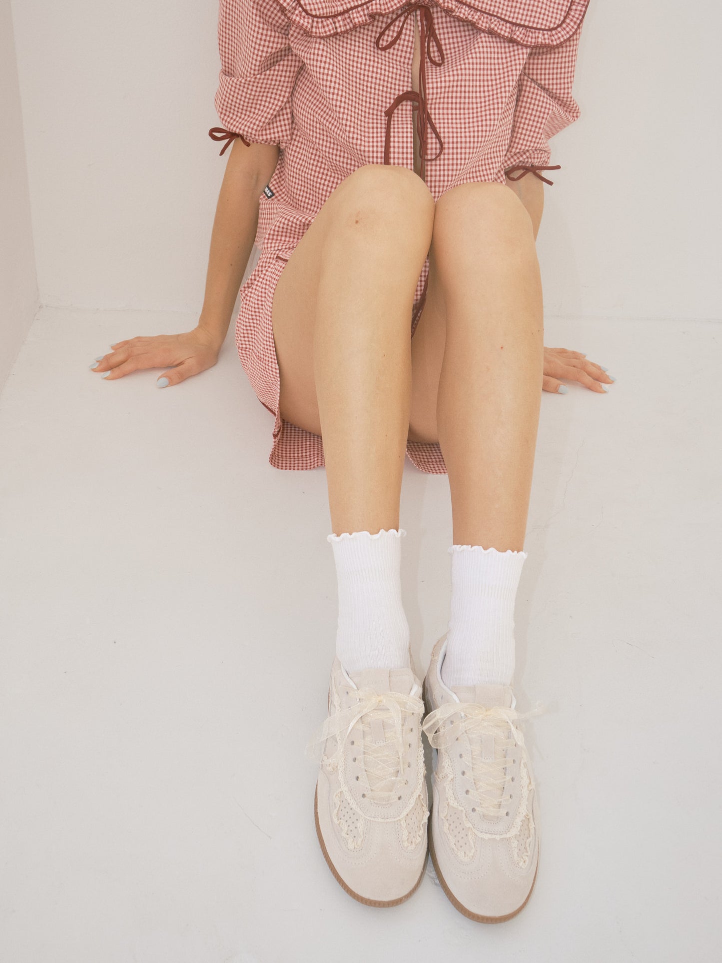 Tb.490 Crochet Leather Sneakers - Cream