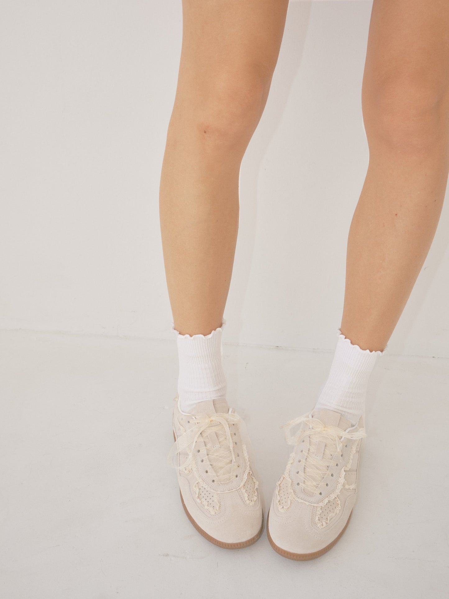 Tb.490 Crochet Leather Sneakers - Cream