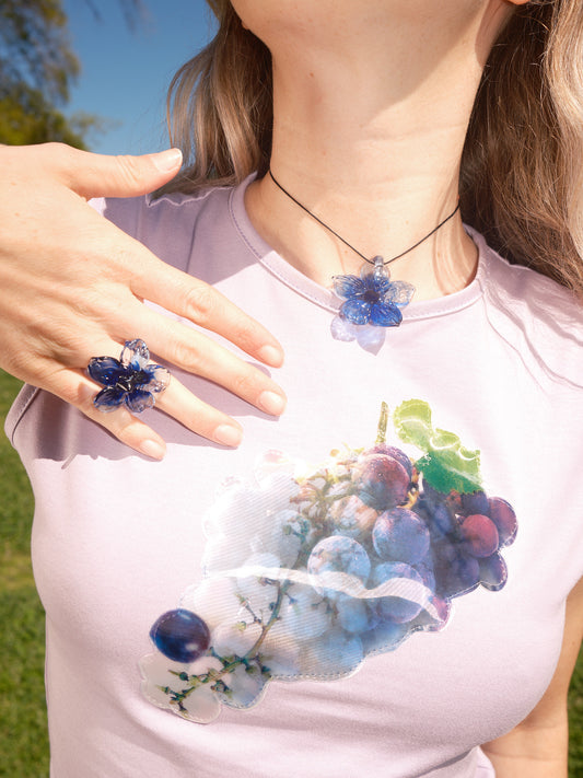 Hibiscus Necklace - Blue
