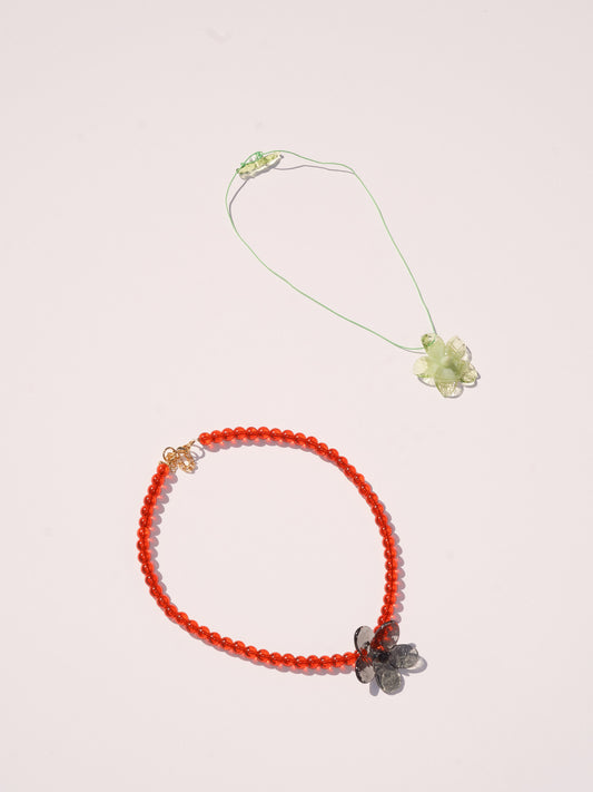 Flor Necklace - Black/Red