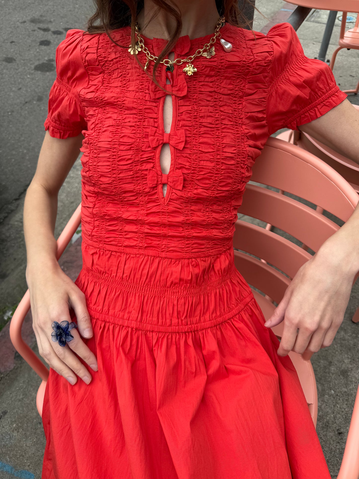 Saffy Midi Dress - Red Alert
