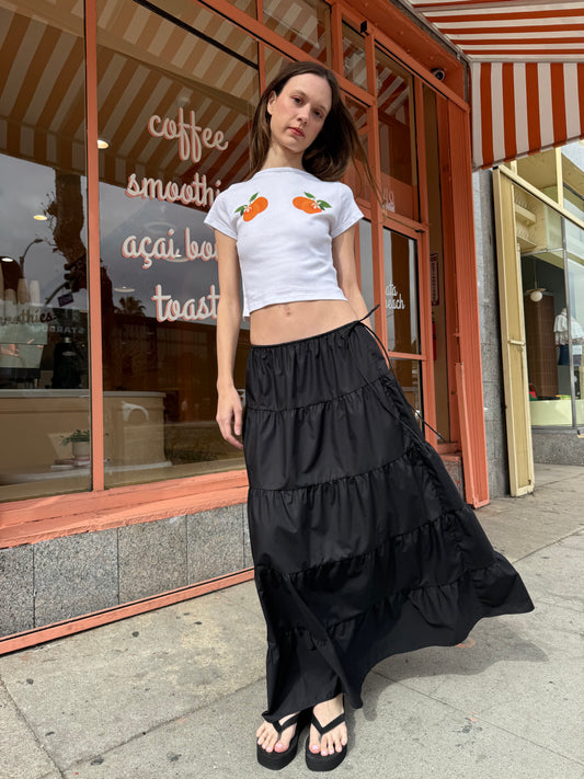 Tiered Maxi Skirt - Black