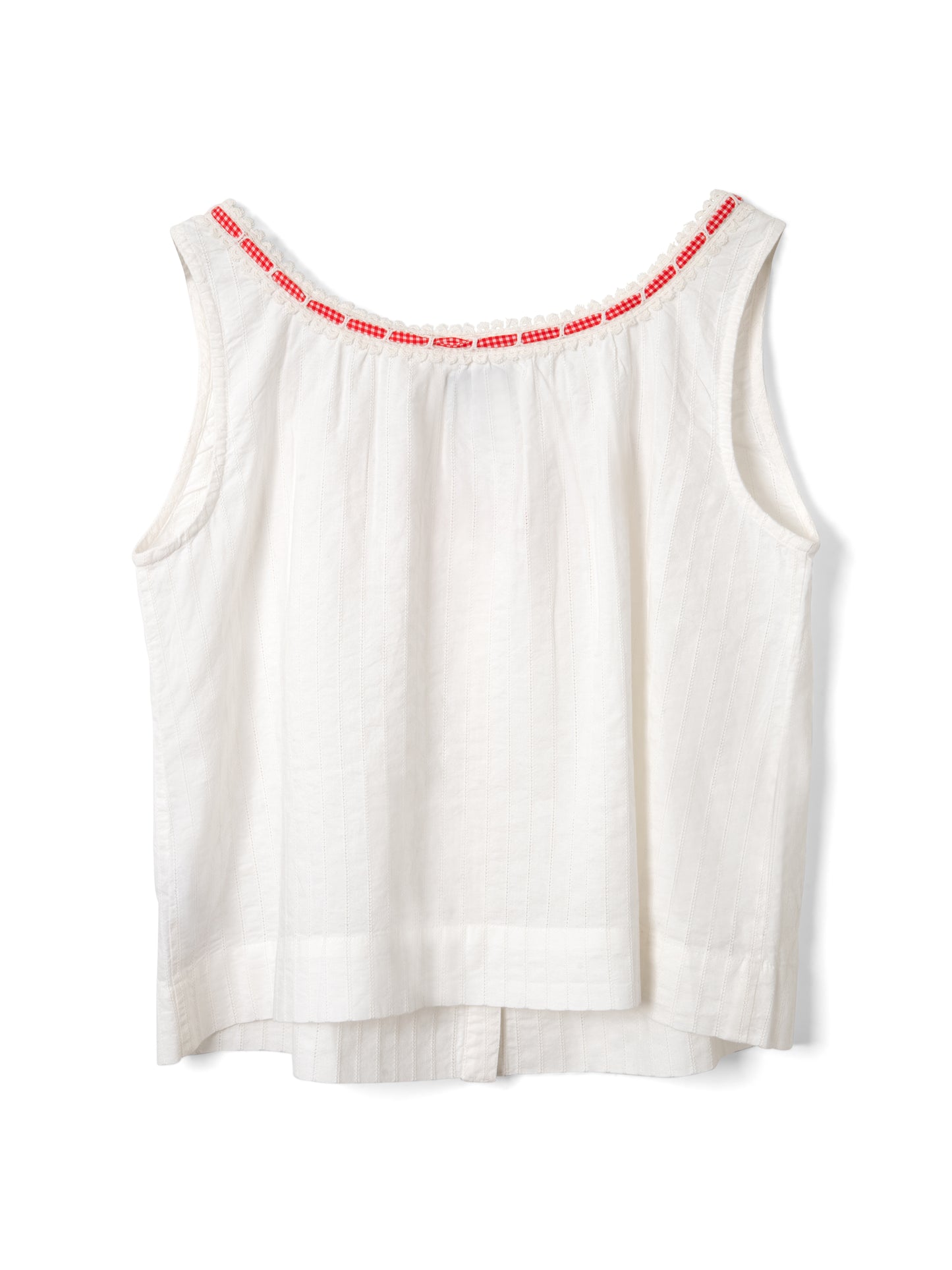 Elodie Cami - White with Red Gingham Tie