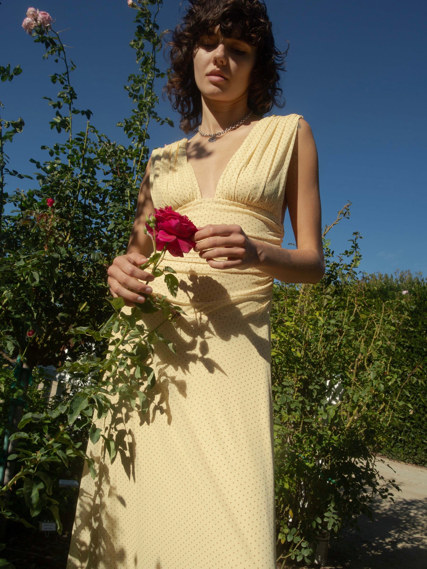 Maribel Dress - Yellow Dot