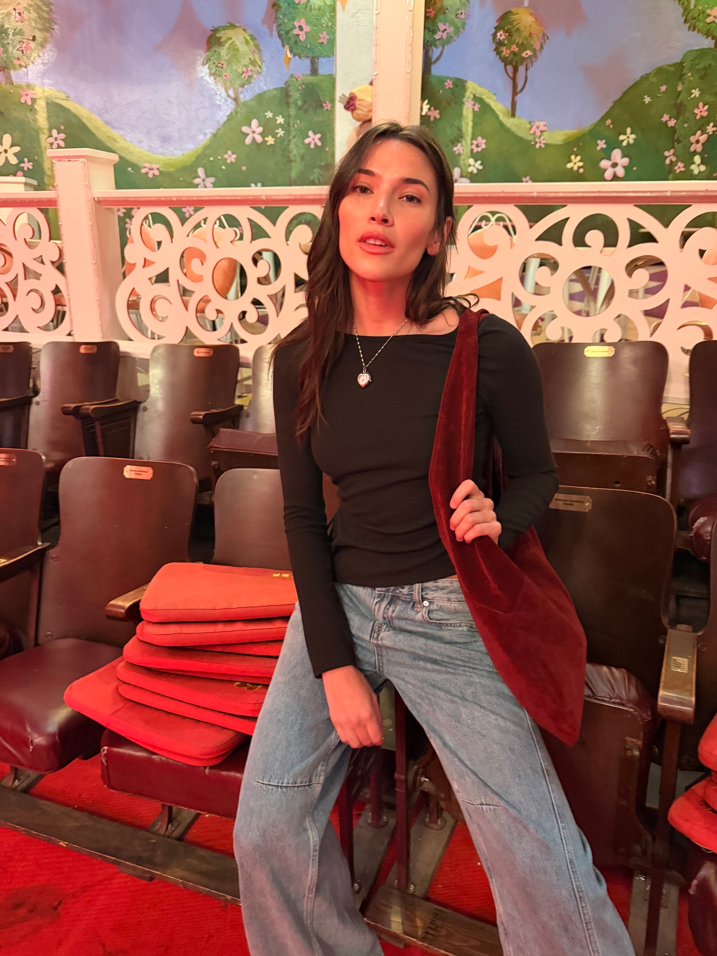 Emma Long Sleeve Top - Black Rib