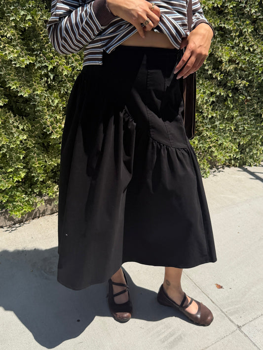 Maeve Midi Skirt - Caviar Twill