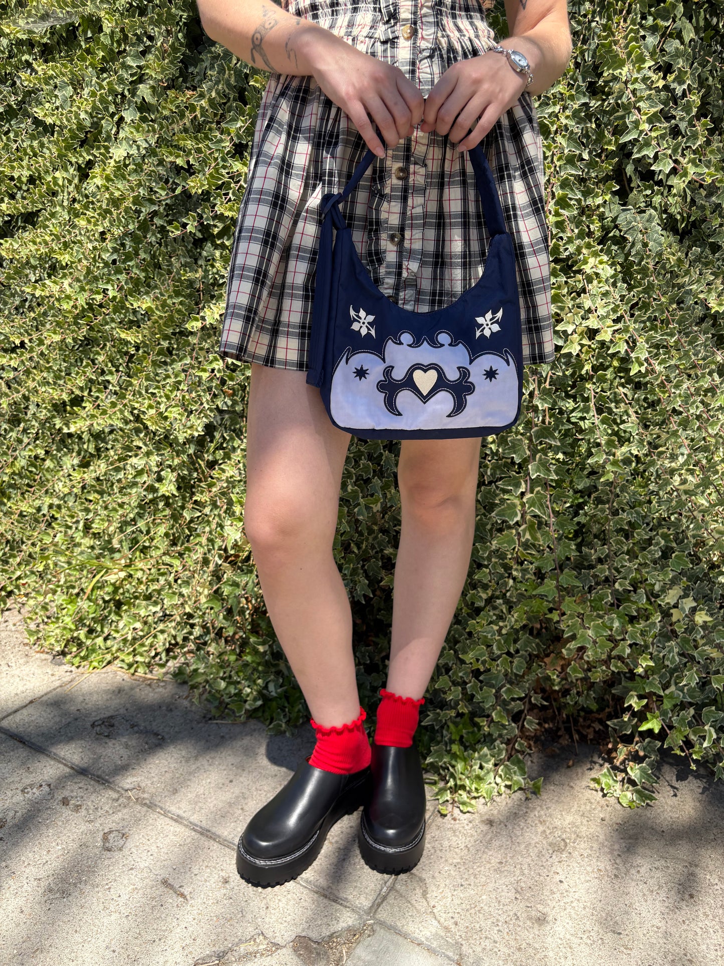 Mini Nylon Shoulder Bag - Western Appliqué