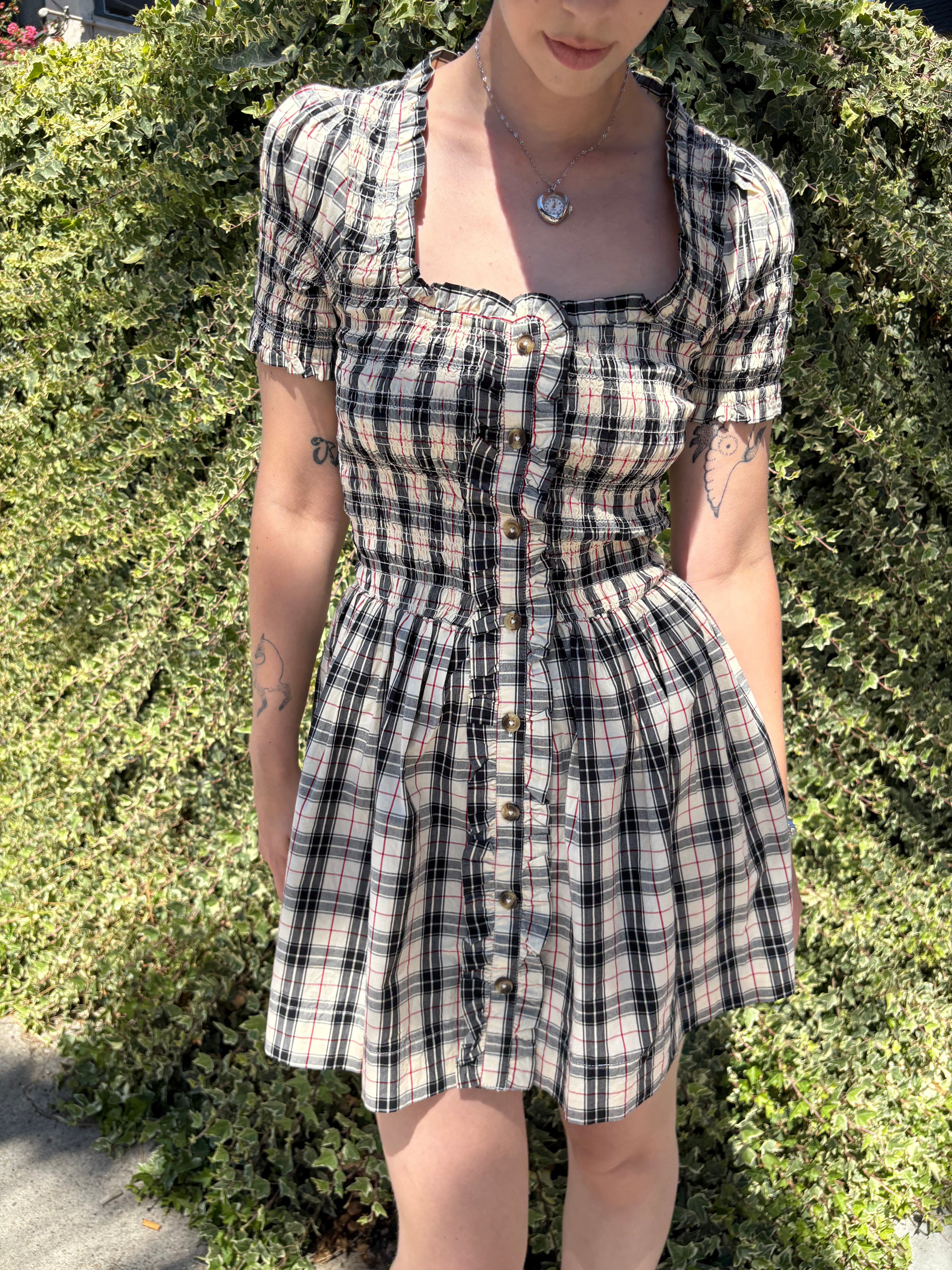 Mansi Mini Dress - Butter Check – Lisa Says Gah