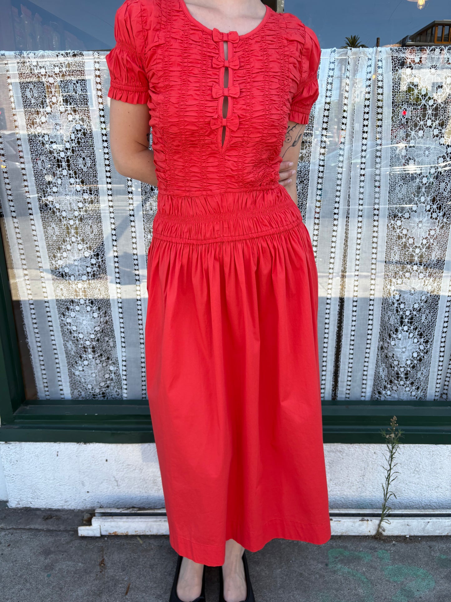 Saffy Midi Dress - Red Alert
