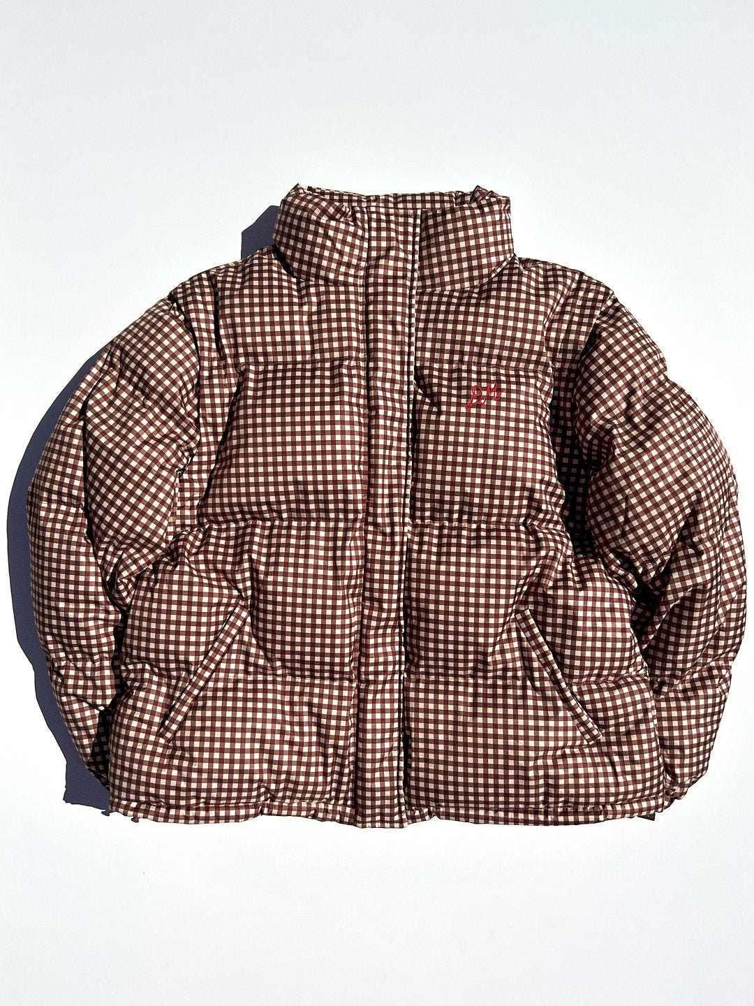 Jennifer Check Puffer - Chocolate