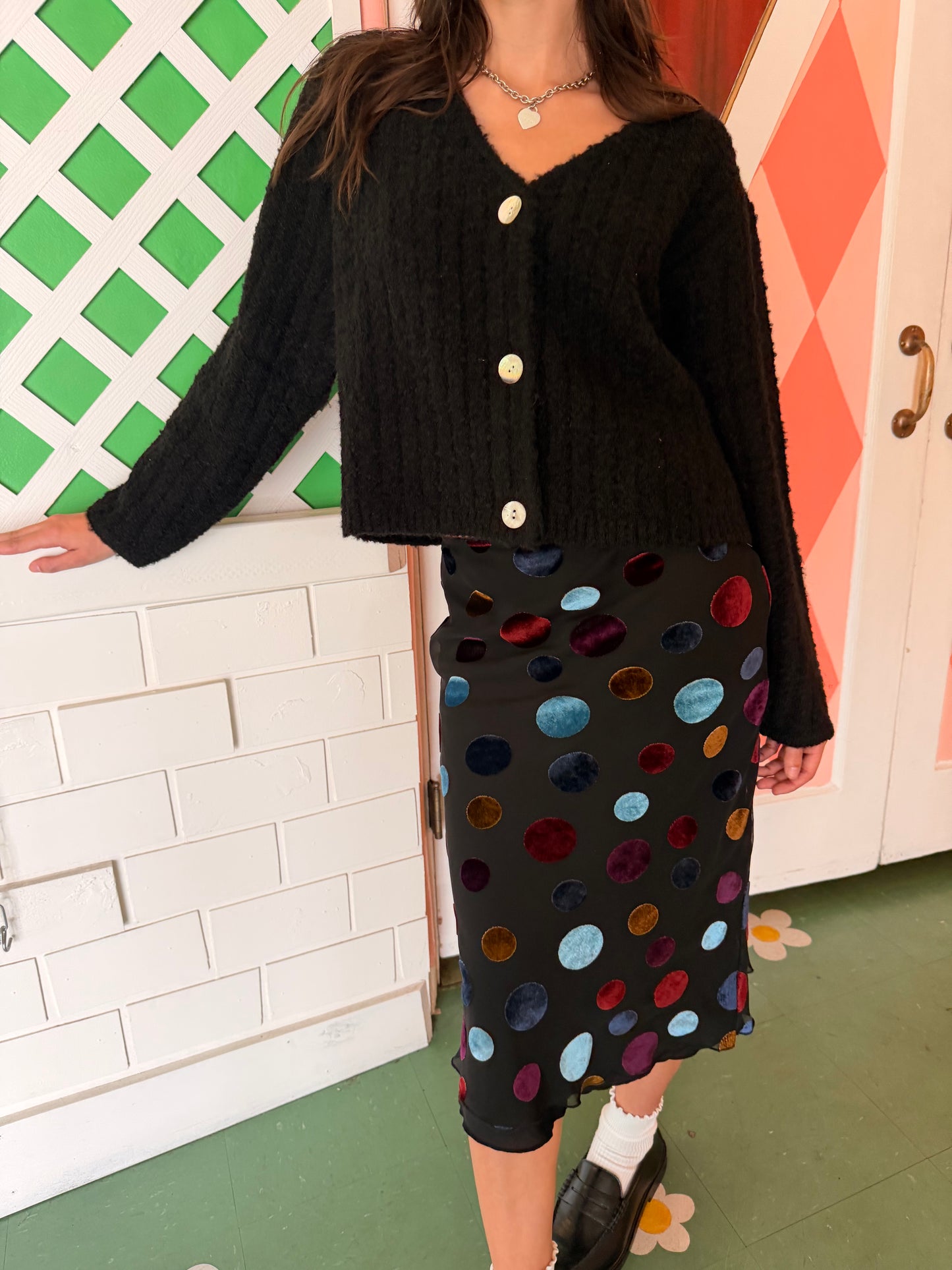 Sandy Midi Skirt - Party Dot