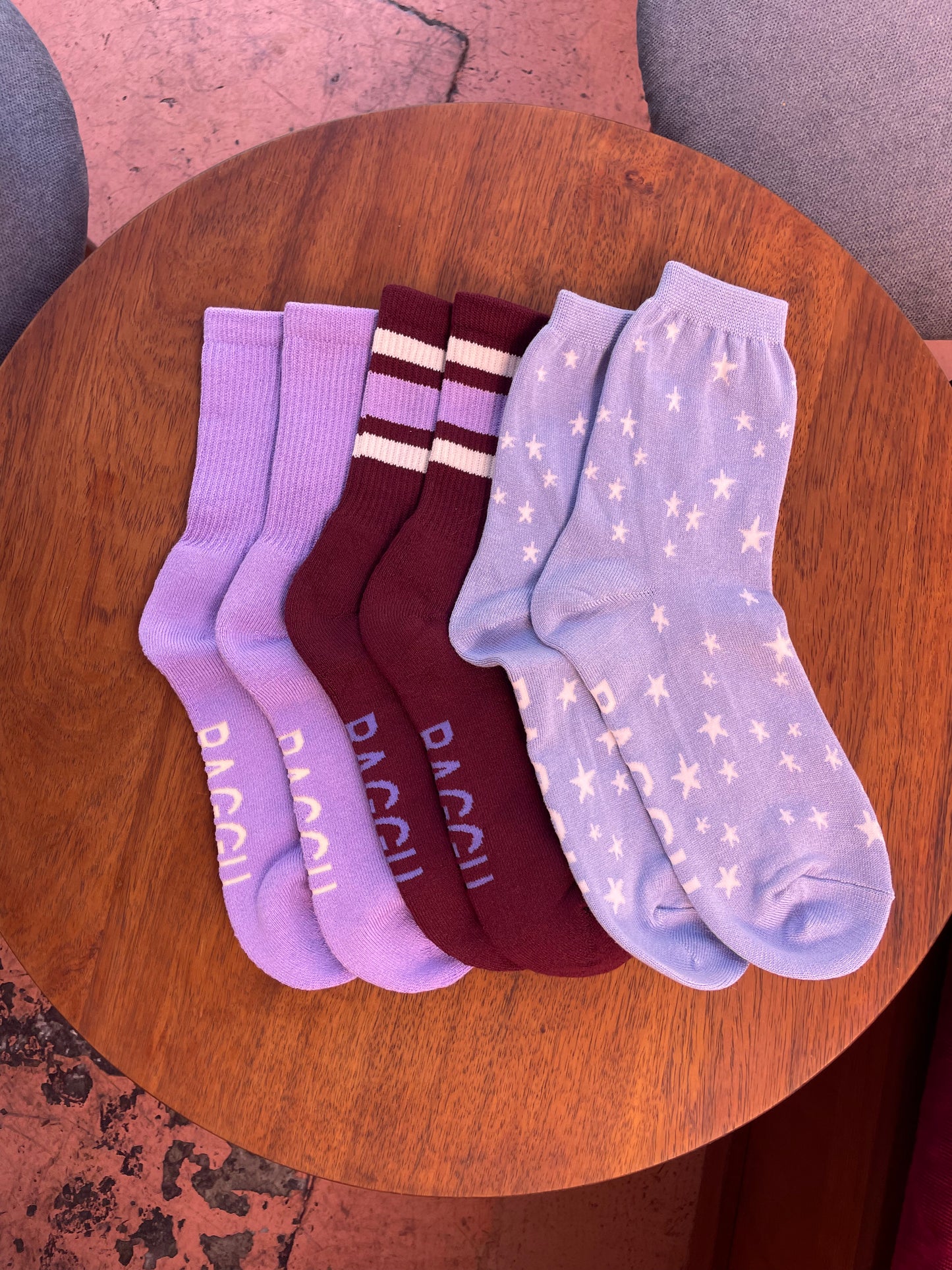 Ribbed Socks - Mahogany Stripe