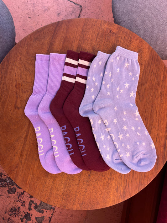 Ribbed Socks - Mahogany Stripe