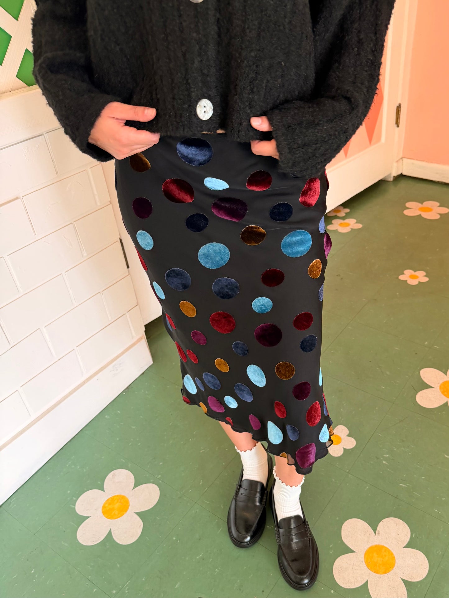 Sandy Midi Skirt - Party Dot