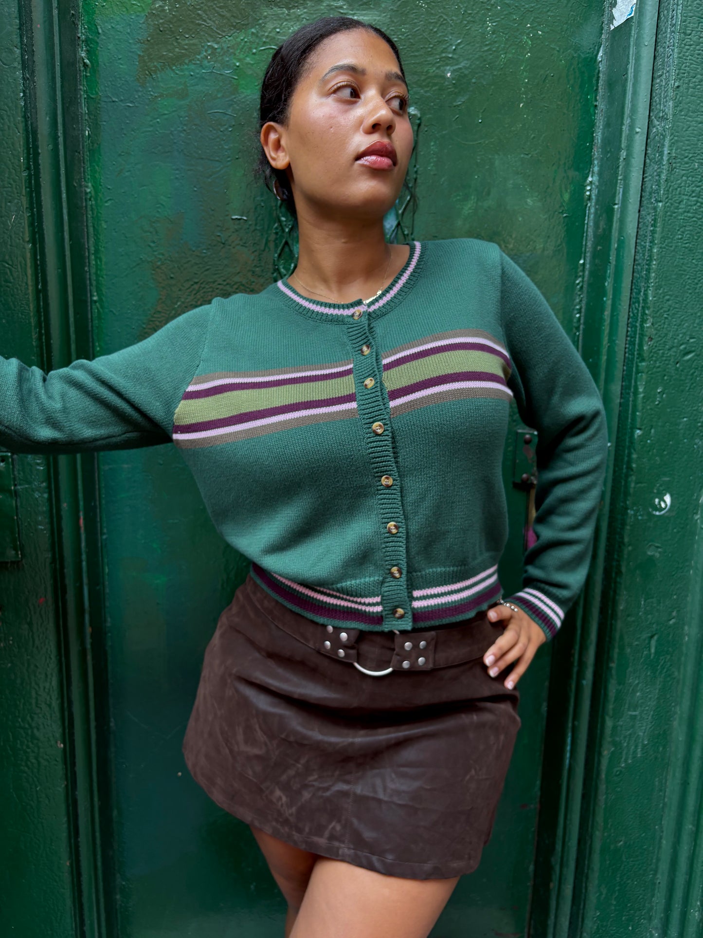 Odessa Cardi - Moss Stripe