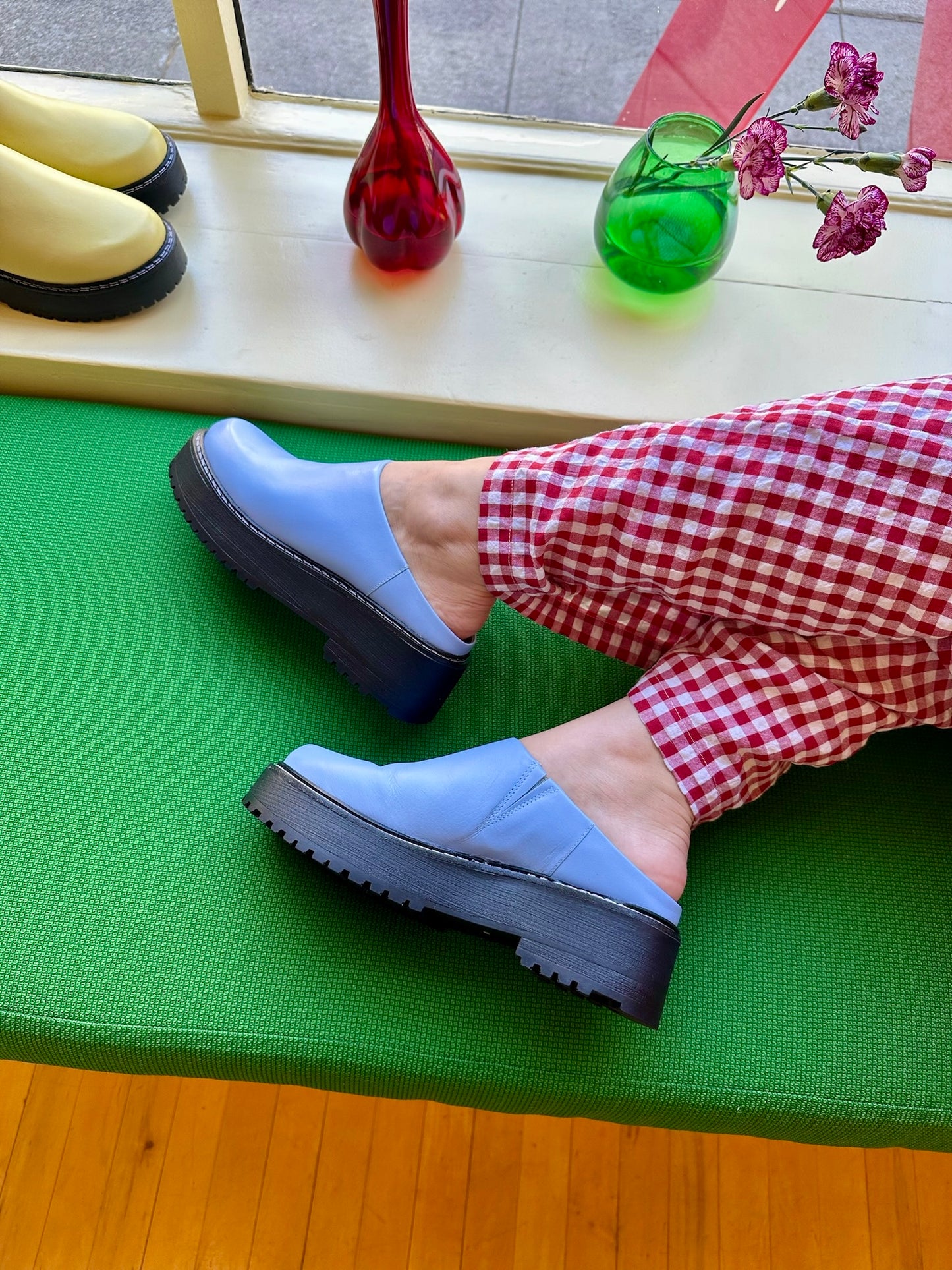 Lena Chunky Mule - Alice Blue