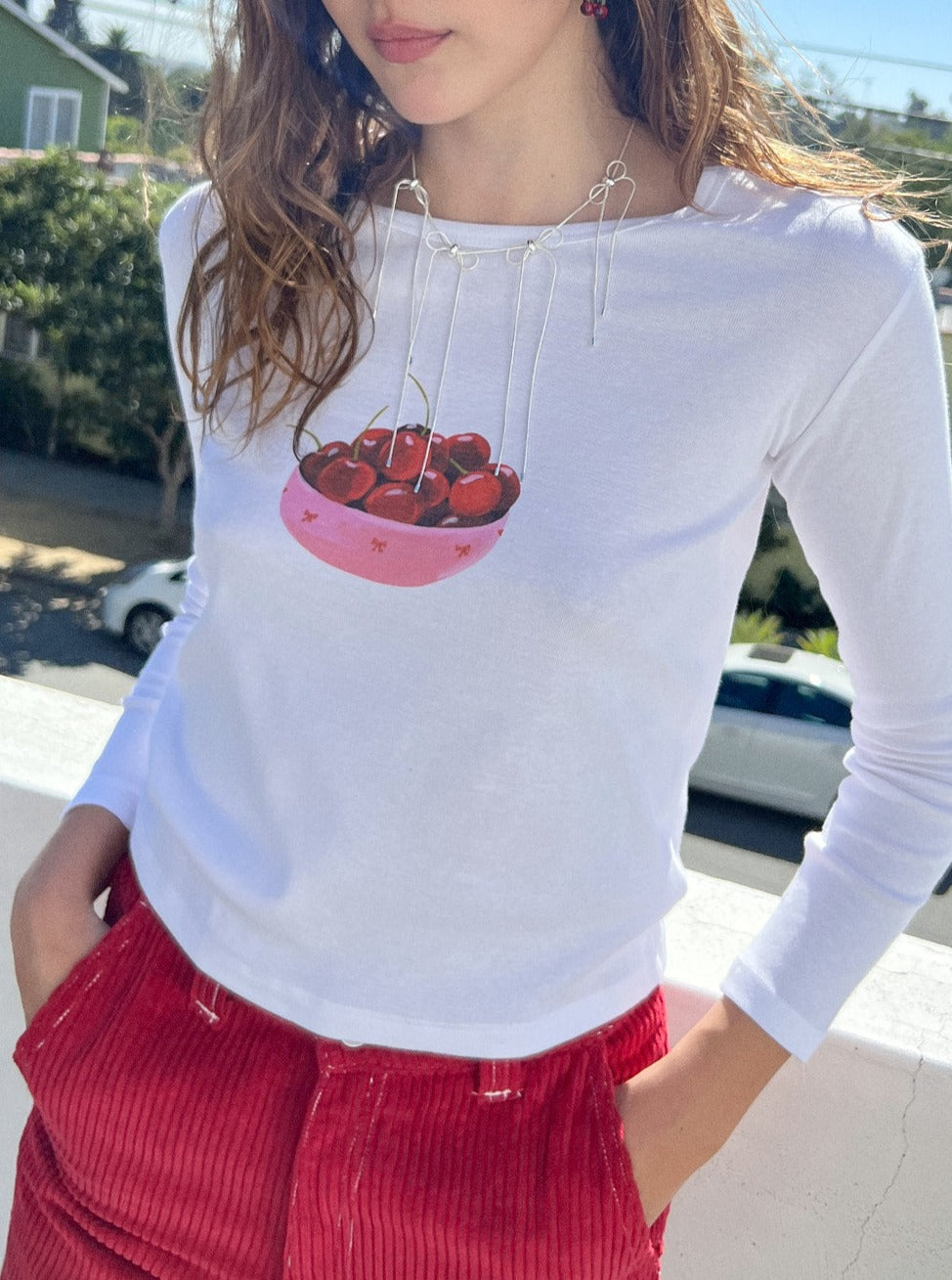 Dana Long Sleeve Tee - Cherry Bowl