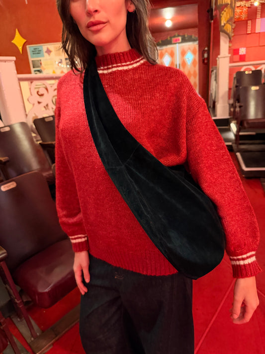 Vera Suede Tote Bag - Black