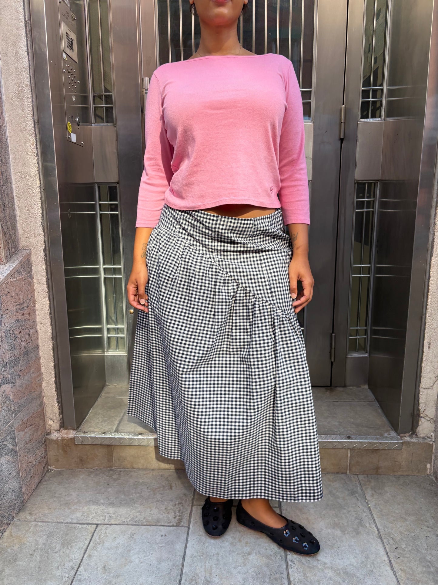 Maeve Midi Skirt - Midnight Check