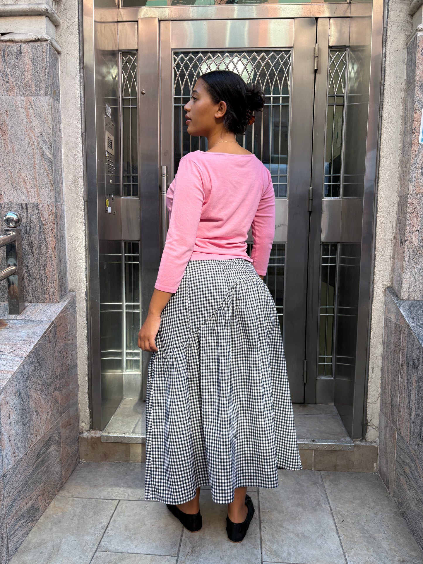 Maeve Midi Skirt - Midnight Check