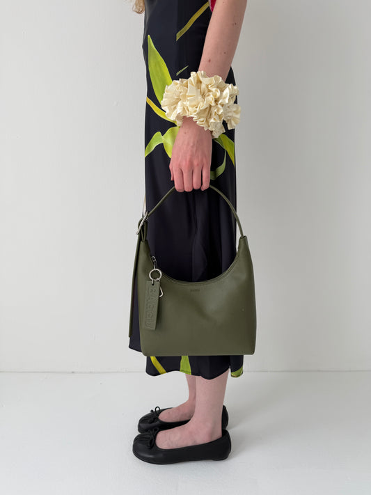 Mini Recycled Leather Shoulder Bag - Loden