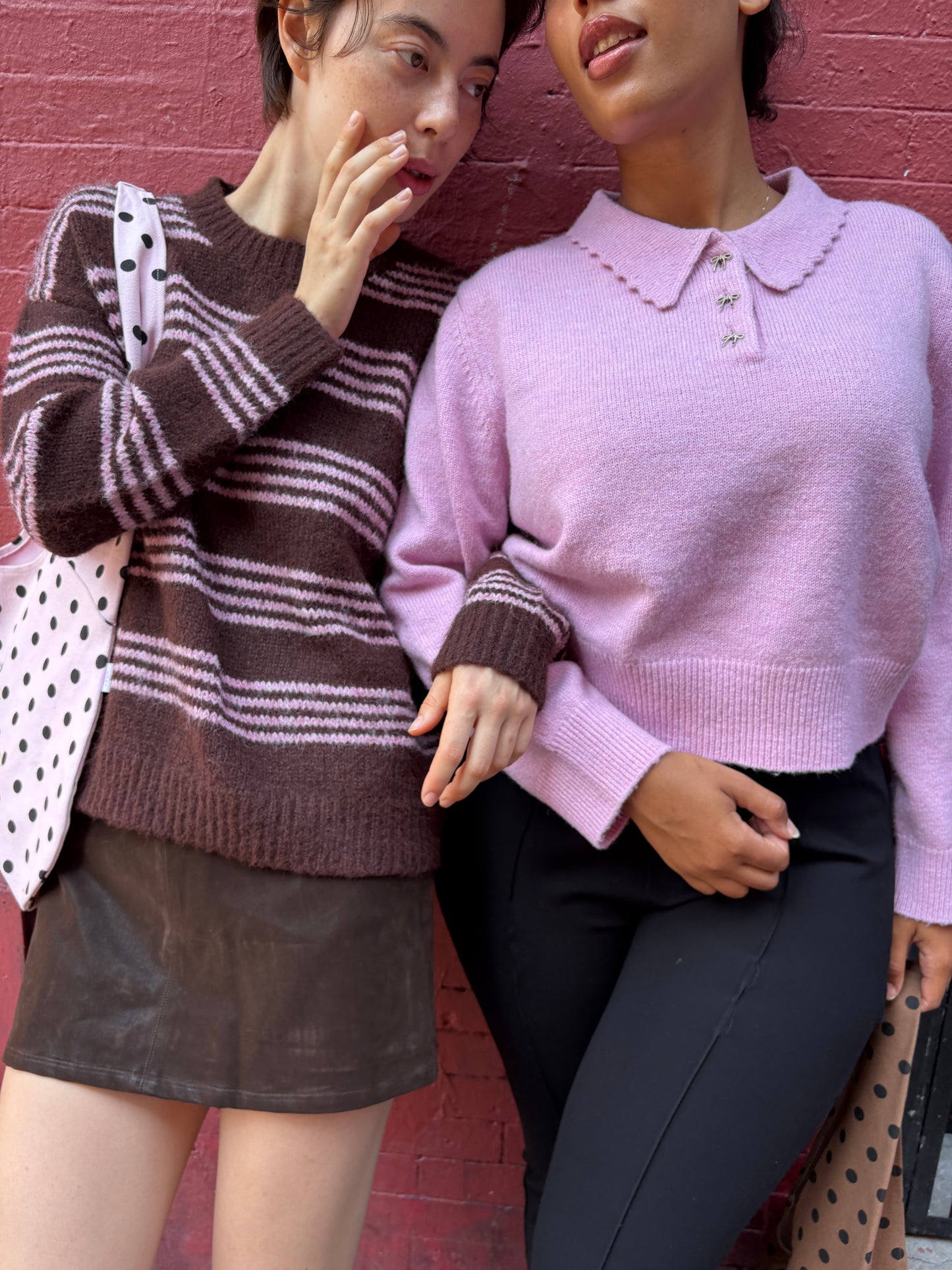 Posey Polo Sweater - Ballet Pink