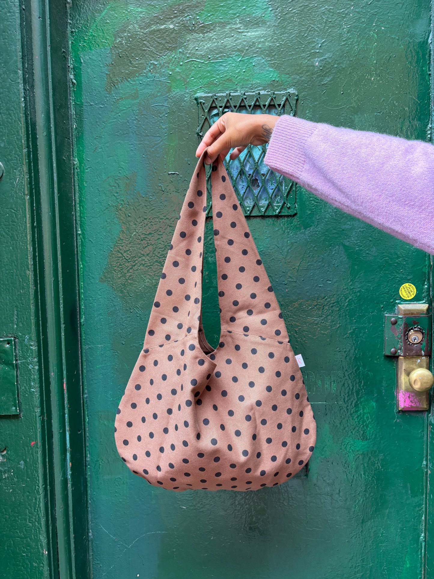 Vera Tote Bag - Brown Dot