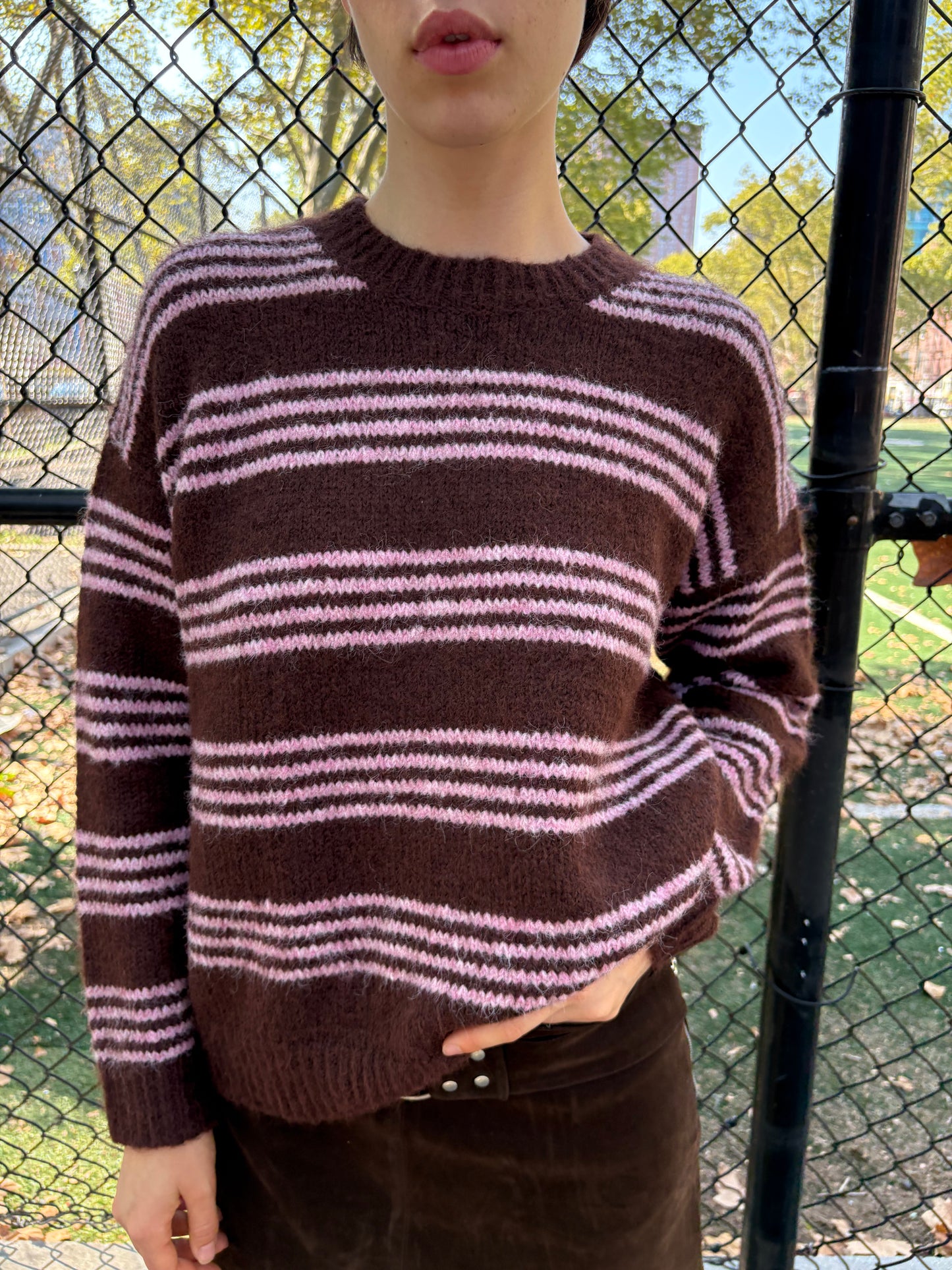 Bronte Sweater - Mocha & Ballet Pink