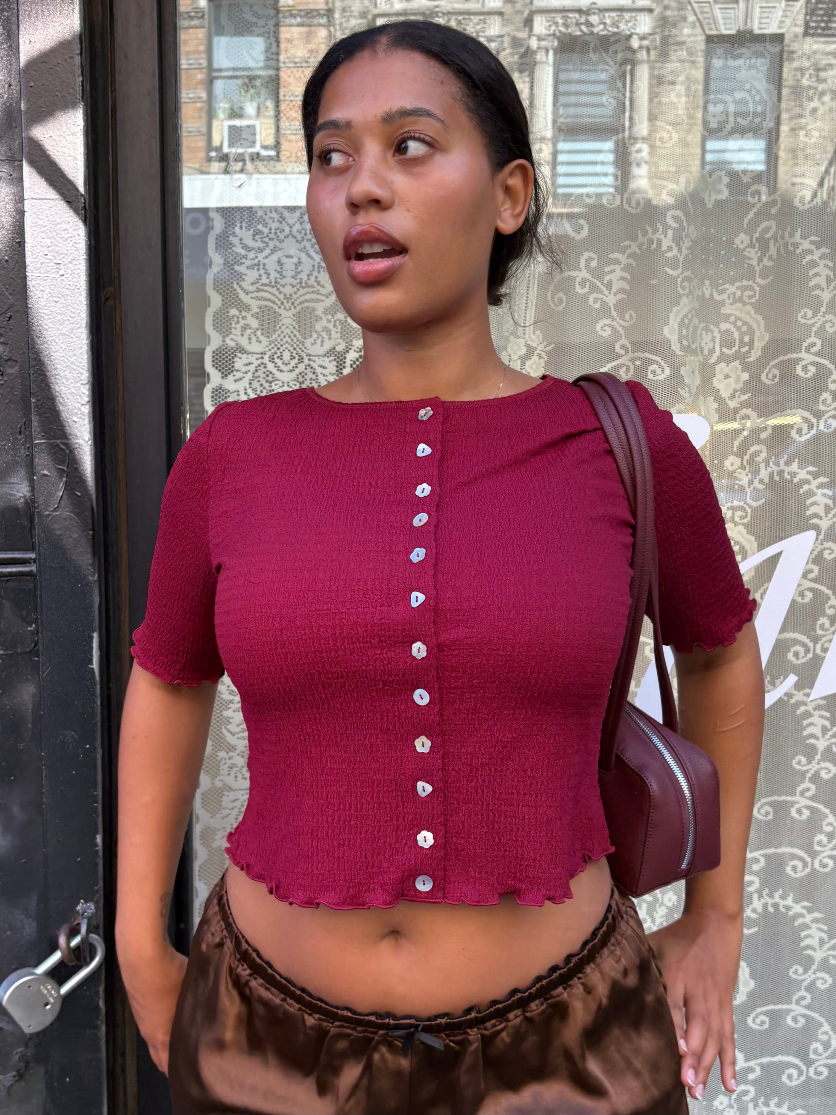 Summer Short Sleeve Top - Merlot – Lisa Says Gah