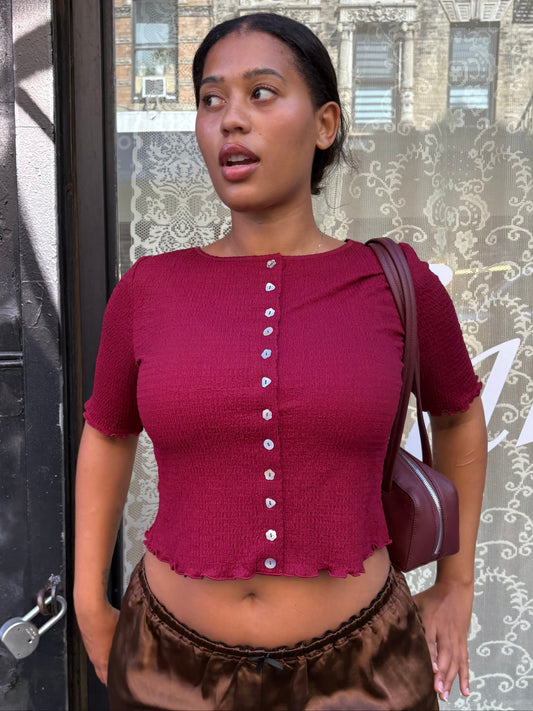 Summer Short Sleeve Top - Merlot