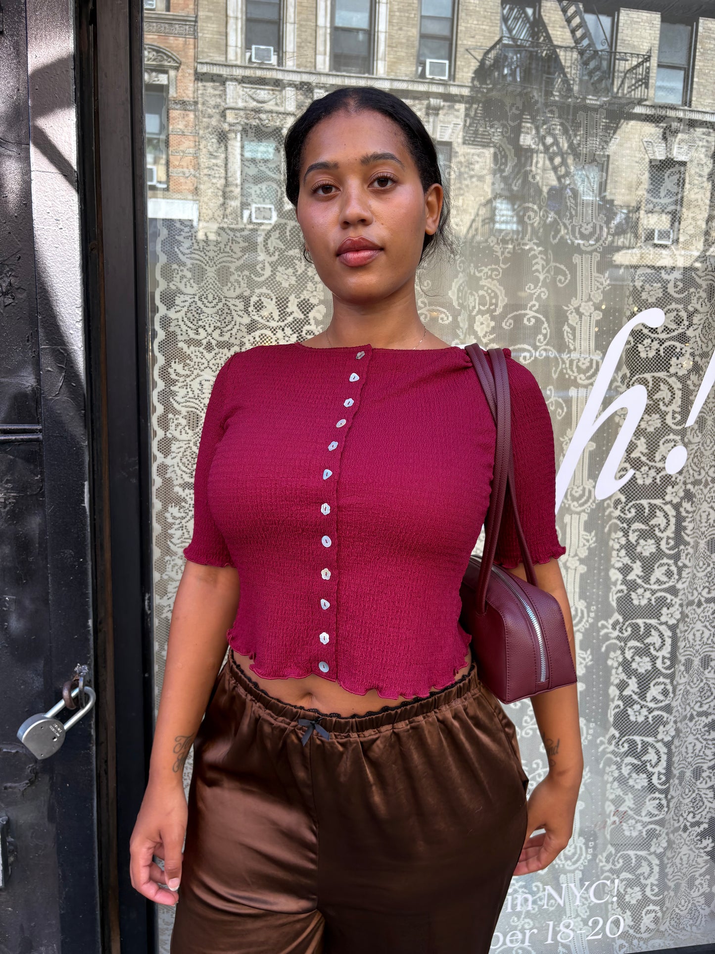 Summer Short Sleeve Top - Merlot