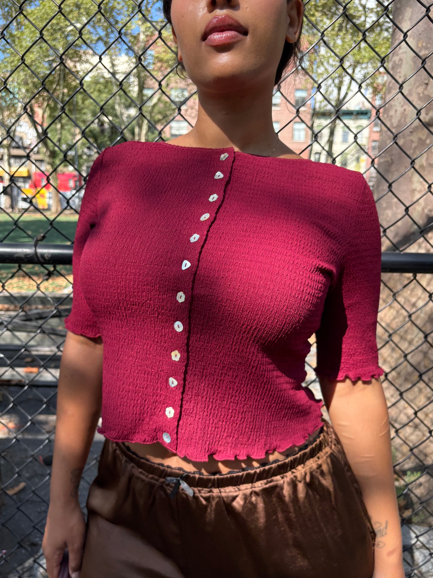 Summer Short Sleeve Top - Merlot